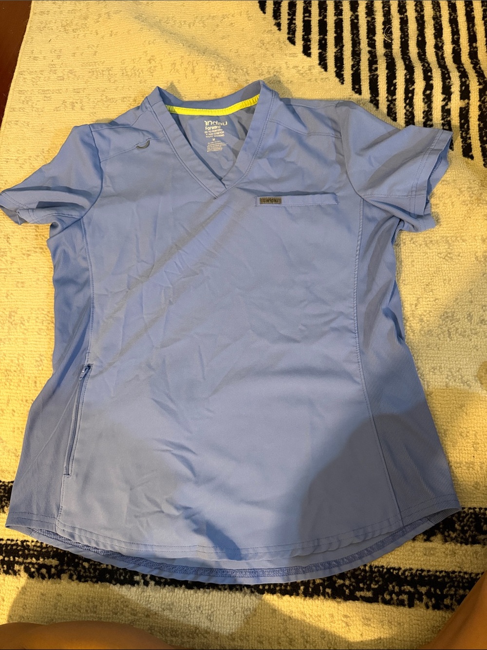 Landau Light Blue V-Neck Medical Scrub Top